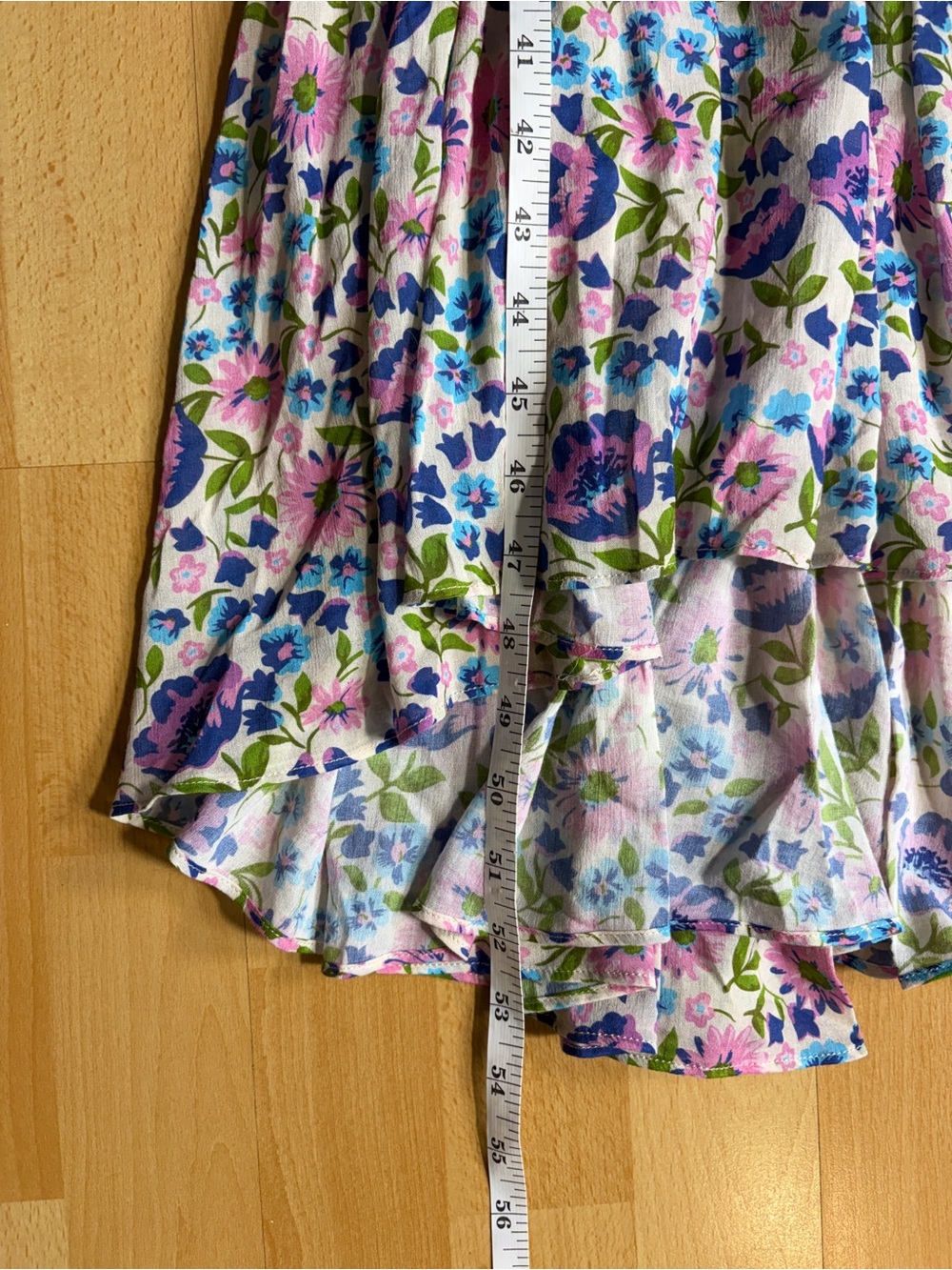 Spell Impala Lily Sundress Blue Pink Floral Tiered Flowy Large Resortwear - Picture 15 of 16